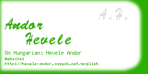 andor hevele business card